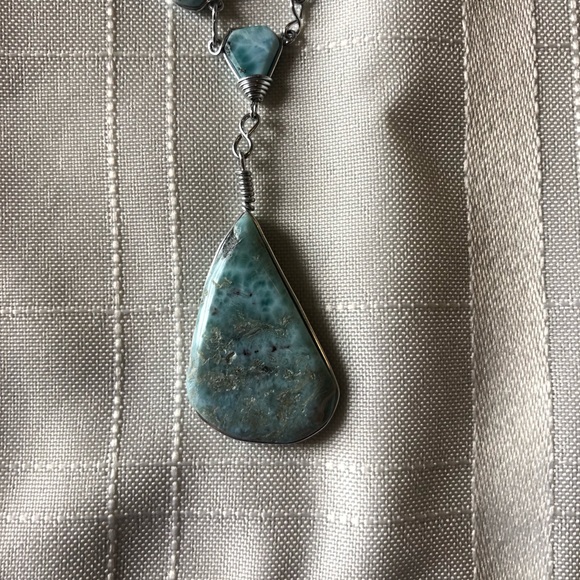 Dominican Republic Silver & Turquoise Necklace NWT - Picture 4 of 7